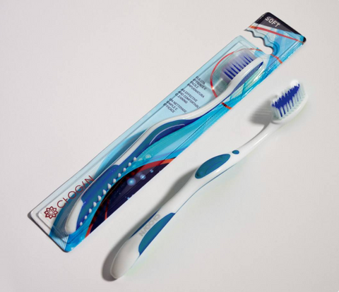 BROSSE À DENTS -SOIES SOUPLES (BLANC-BLUE) CHOGAN