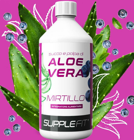 JUS ET PULPE D’ALOE VERA AVEC DU JUS DE MYRTILLE