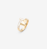 Bague « Gold & White » plaquée or 18 carats CHOGAN