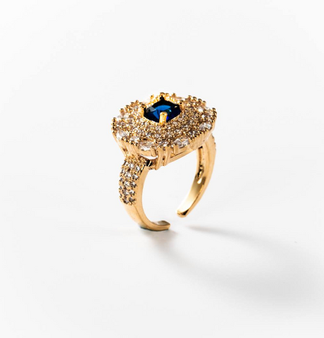 Bague Deep Blue plaquée or 24 carats CHOGAN